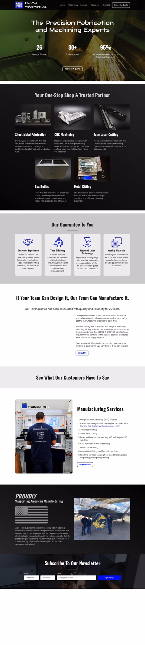 Wal-Tek-Industries Homepage 1440px