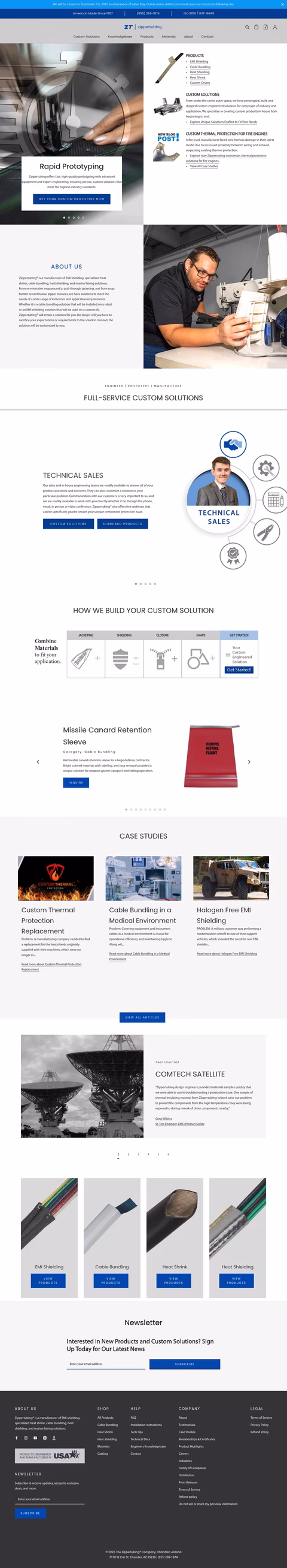 Zipper-Tubing-Company Homepage 1440px