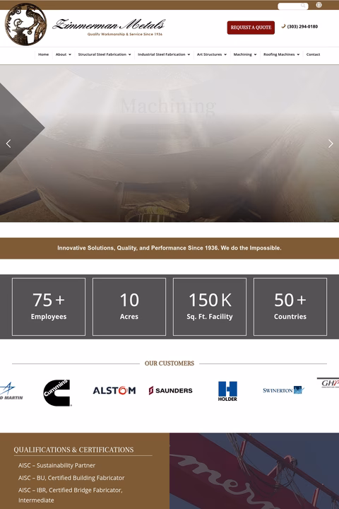 Zimmerman-Metals Homepage 1440px