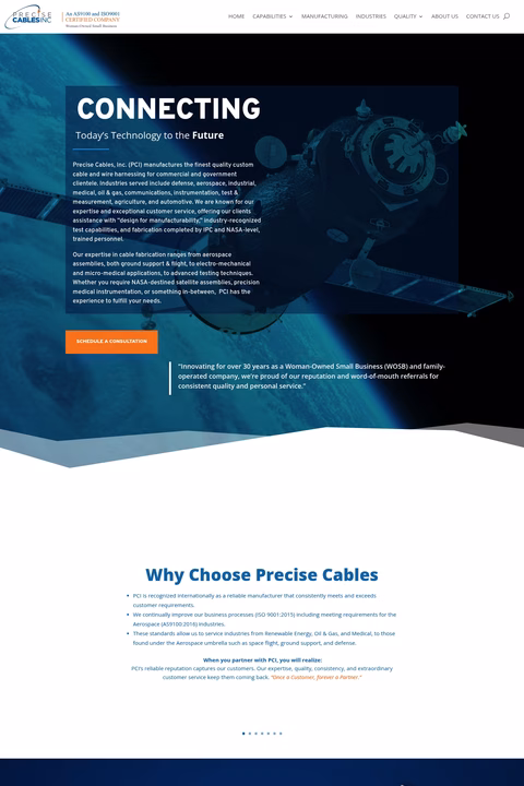 Precise-Cables Homepage 1440px