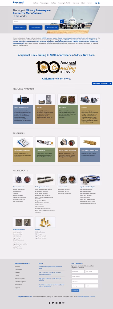 Amphenol-Aerospace Homepage 1440px