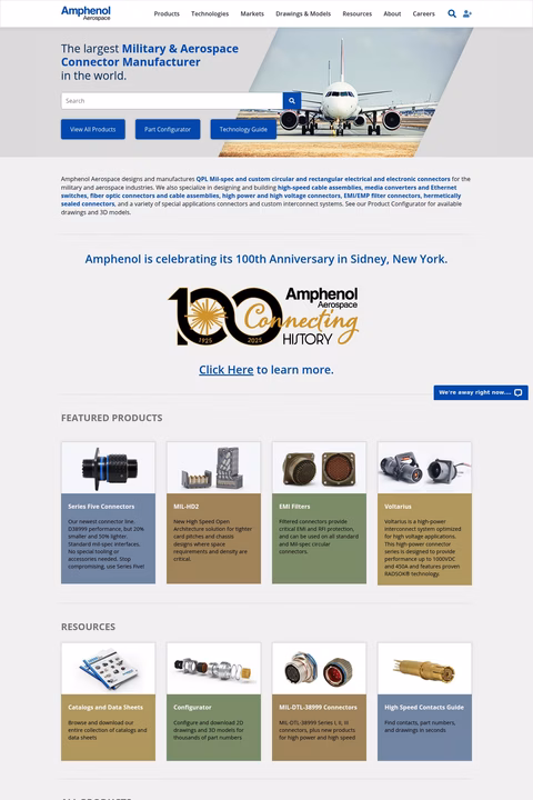 Amphenol-Aerospace Homepage 1440px