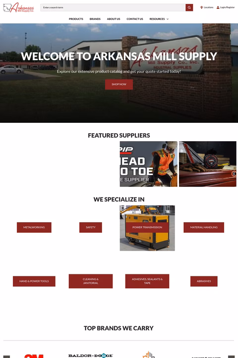 Arkansas-Mill-Supply-Company Homepage 1440px