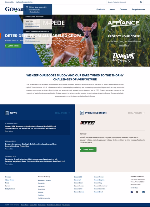 Gowan-Company Homepage 1440px