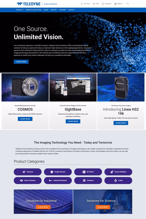 Teledyne-Vision-Solutions Homepage 1440px
