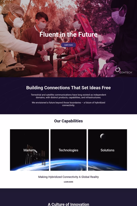 Comtech-Telecommunications Homepage 1440px