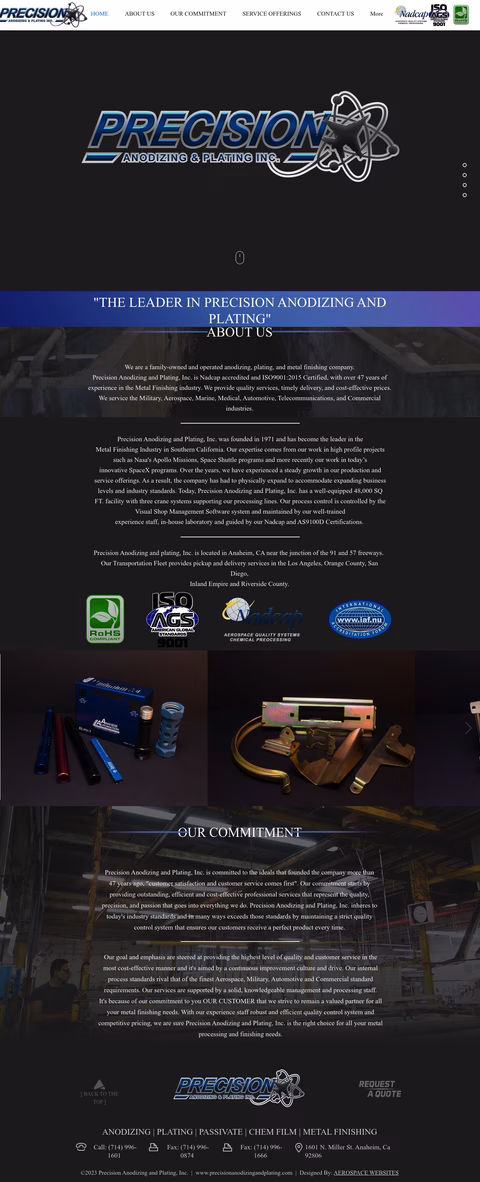 Precision-Anodizing-Plating Homepage 1440px