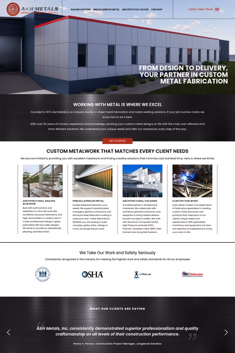 A-H-Metals Homepage 1440px