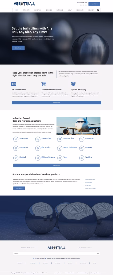 Abbott-Ball-Company Homepage 1440px