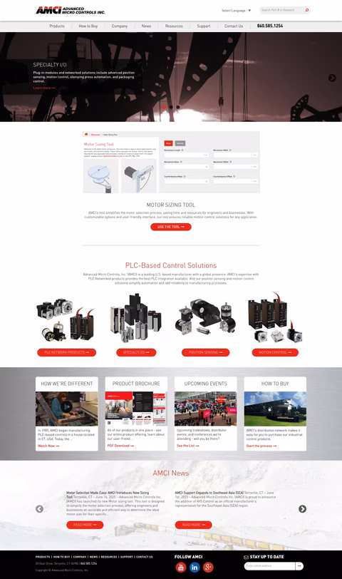 Advanced-Micro-Controls-Inc Homepage 1440px