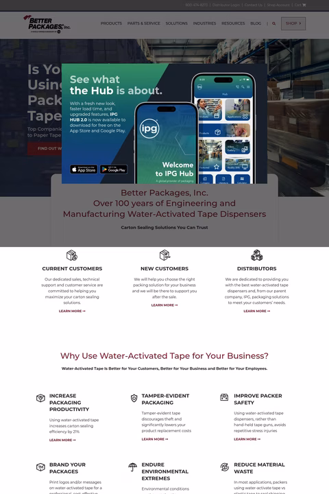 Better-Packages-Inc Homepage 1440px
