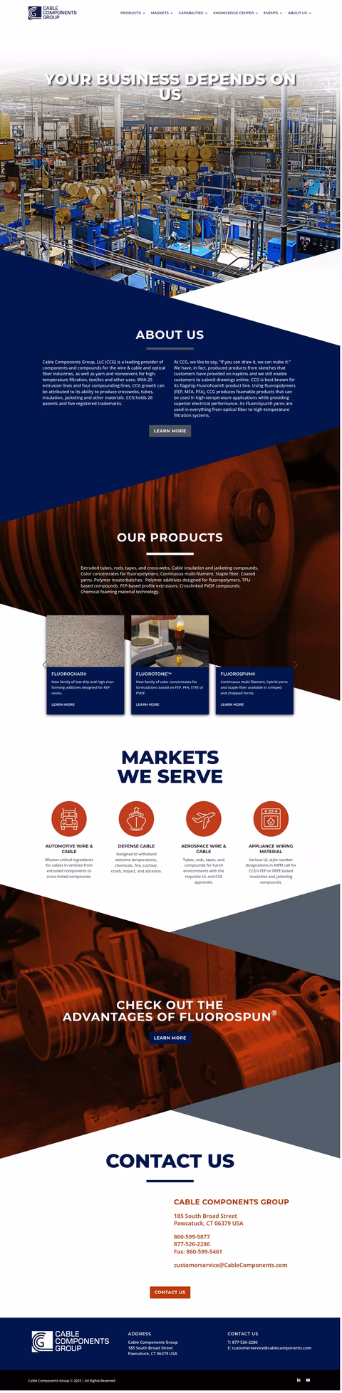 Cable-Components-Group Homepage 1440px