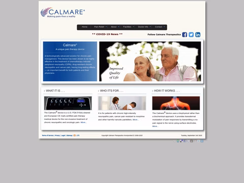 Calmare-Therapeutics Homepage 1440px