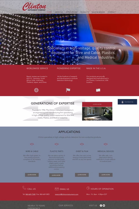 Clinton-Instrument-Company Homepage 1440px