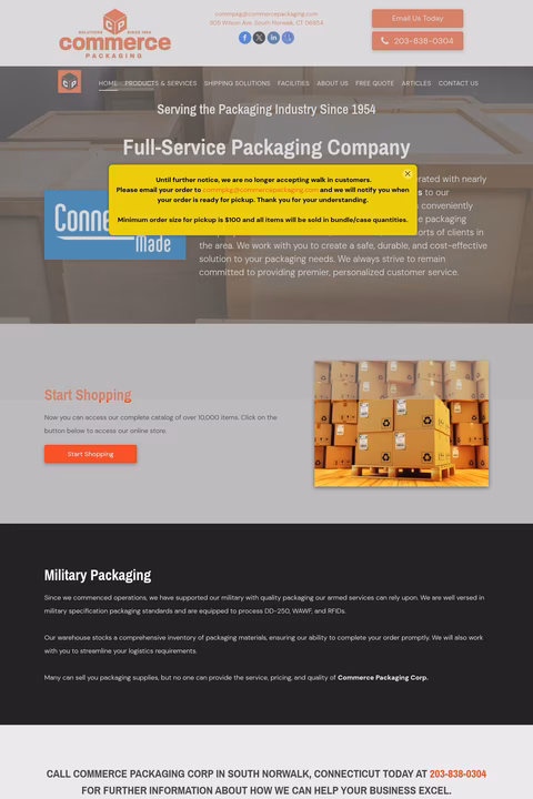 Commerce-Packaging Homepage 1440px