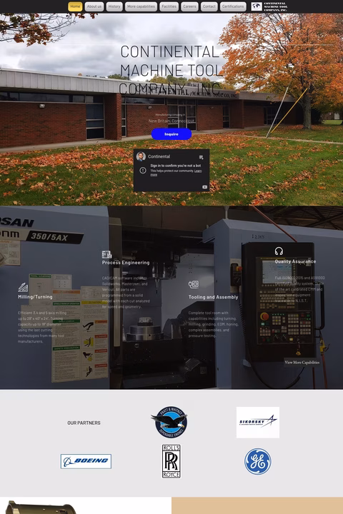 Continental-Machine-Tool-Company Homepage 1440px