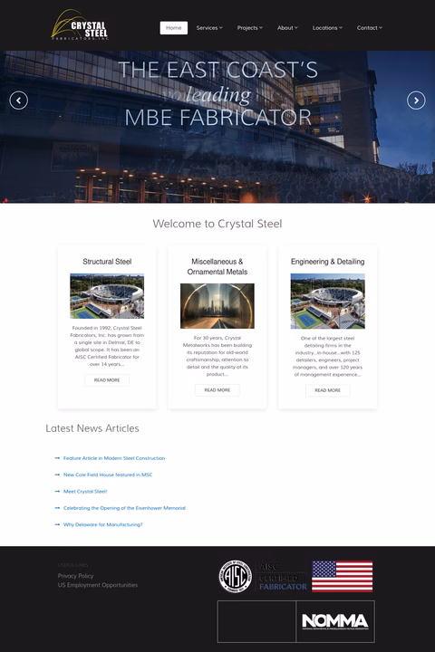 Crystal-Steel-Fabricators Homepage 1440px