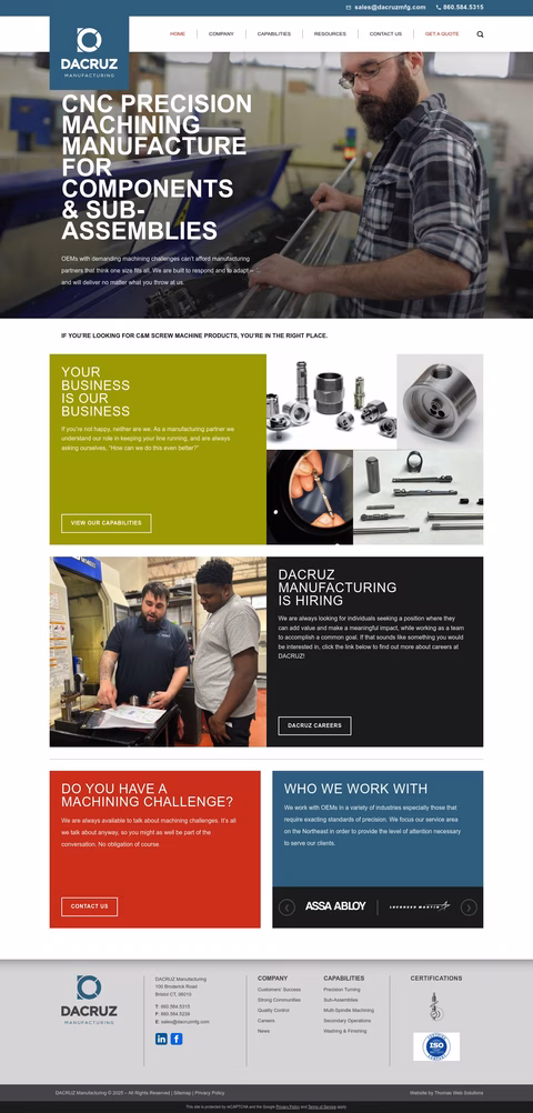 Dacruz-Manufacturing Homepage 1440px