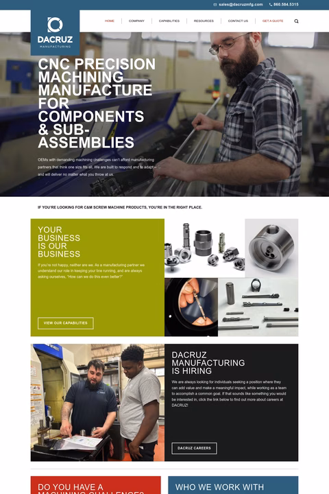 Dacruz-Manufacturing Homepage 1440px