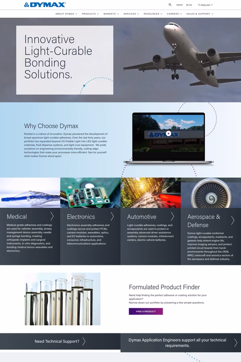 Dymax Homepage 1440px