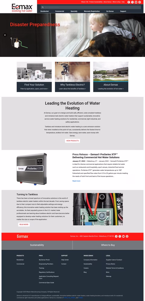 Eemax Homepage 1440px