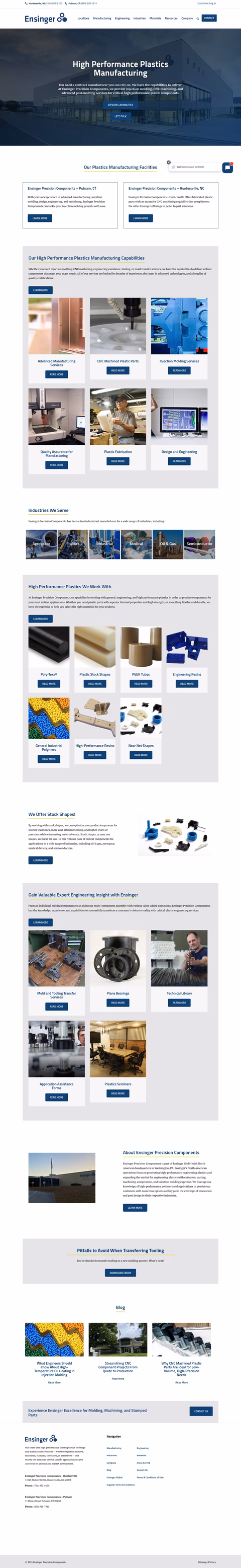 Ensinger-Precision-Components Homepage 1440px