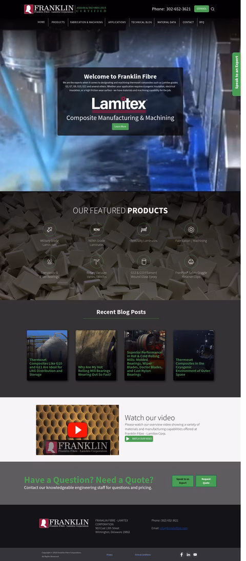 Franklin-Fibre-Lamitex Homepage 1440px