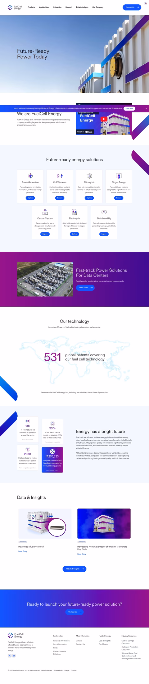 Fuelcell-Energy Homepage 1440px