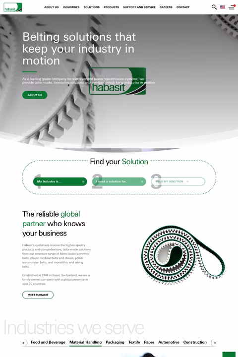 Habasit-America Homepage 1440px