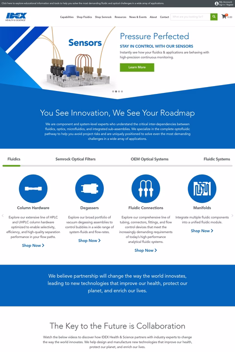 Idex-Health-Science Homepage 1440px