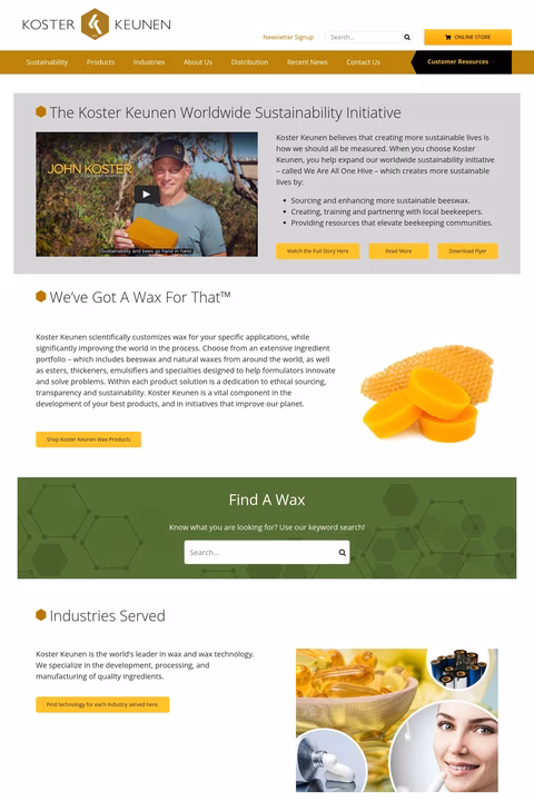 Koster-Keunen Homepage 1440px