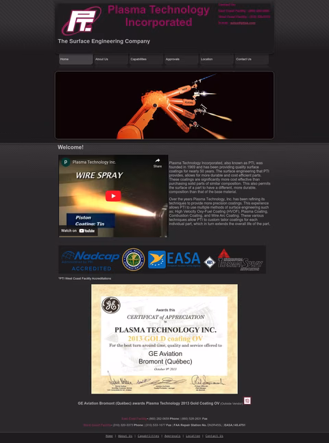 Plasma-Technology-Inc Homepage 1440px