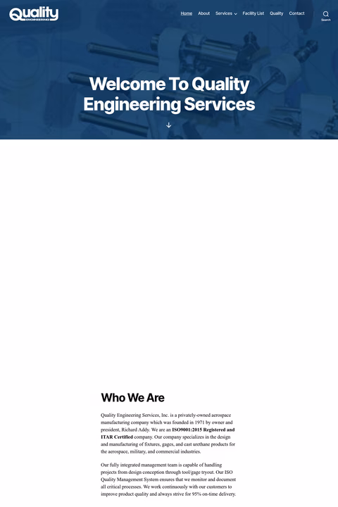 Quality-Engineering Homepage 1440px