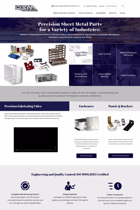 Quality-Sheet-Metal Homepage 1440px