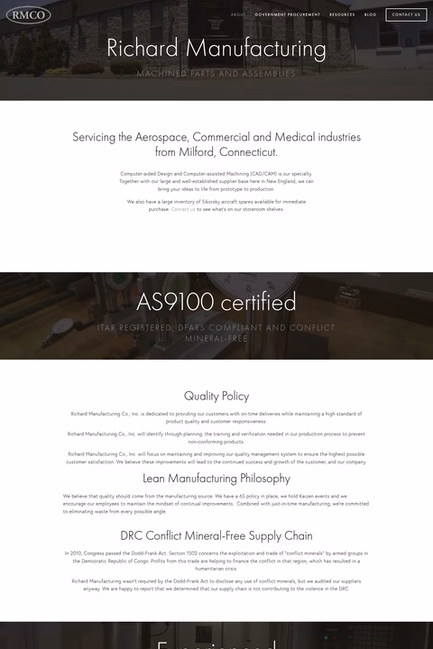 Richard-Manufacturing Homepage 1440px