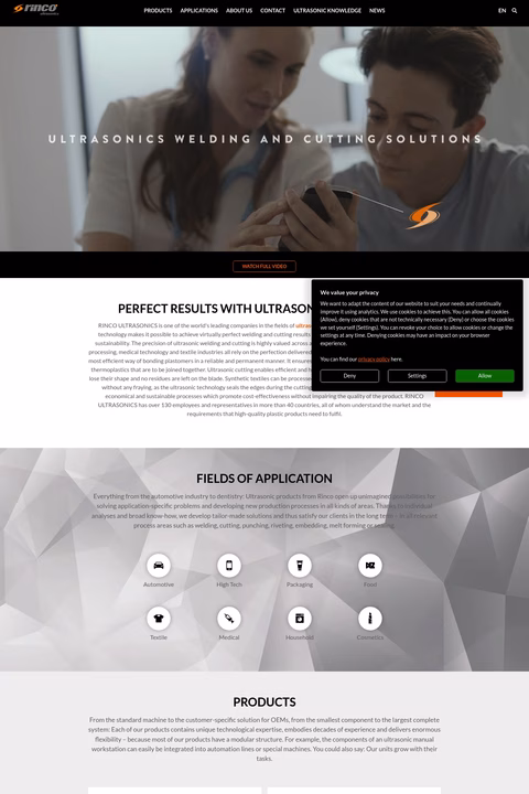Rinco-Ultrasonics Homepage 1440px