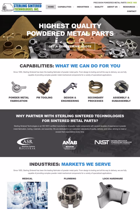 Sterling-Sintered-Technologies Homepage 1440px