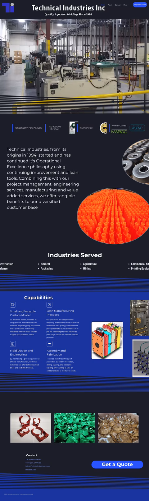 Technical-Industries-Inc Homepage 1440px