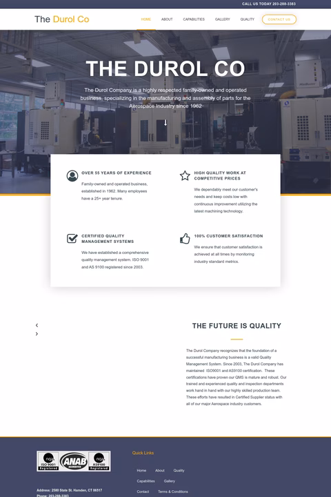 Durol-Company Homepage 1440px