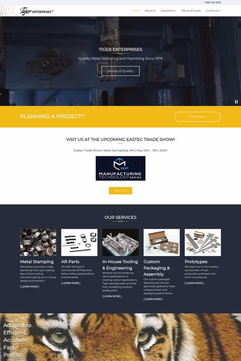 Tiger-Enterprises Homepage 1440px