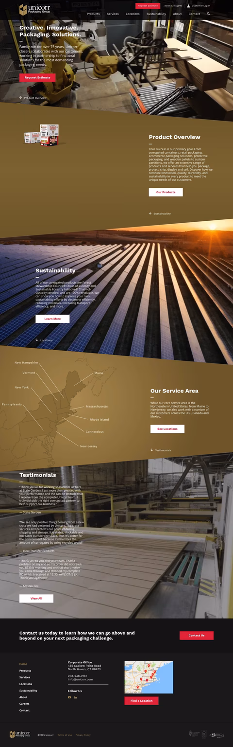 Unicorr-Packaging-Group Homepage 1440px