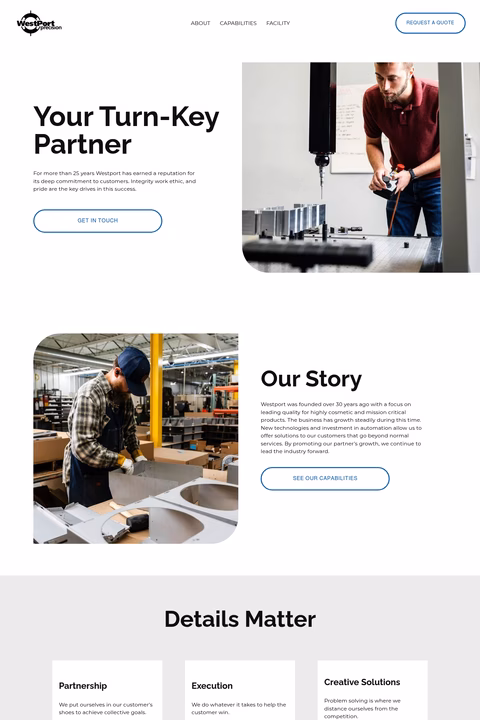 Westport-Precision Homepage 1440px