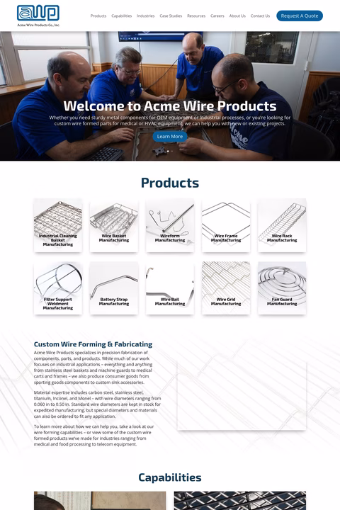 Acme-Wire-Products-2 Homepage 1440px