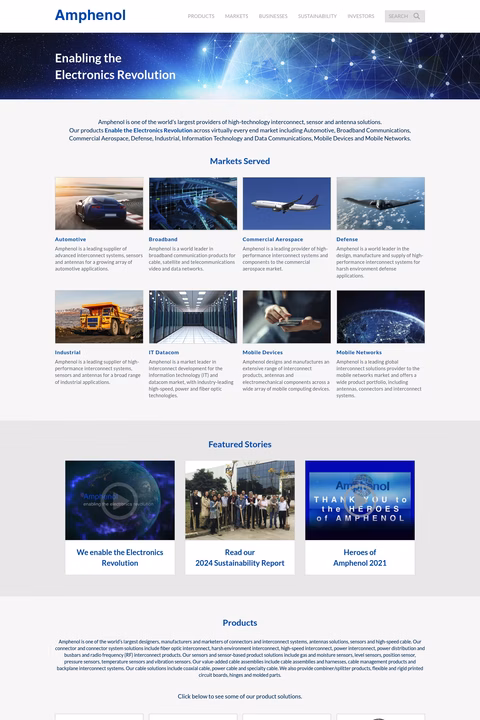 Amphenol Homepage 1440px