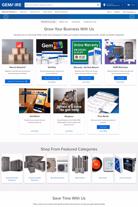 Gemaire-Distributors Homepage 1440px