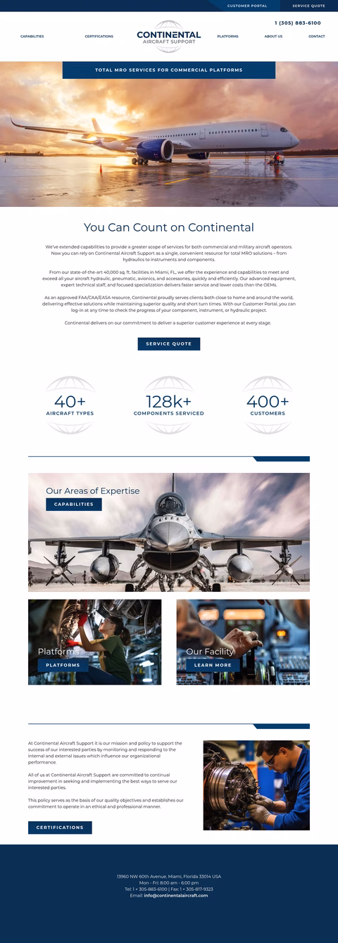 Continental-Aircraft-Support Homepage 1440px