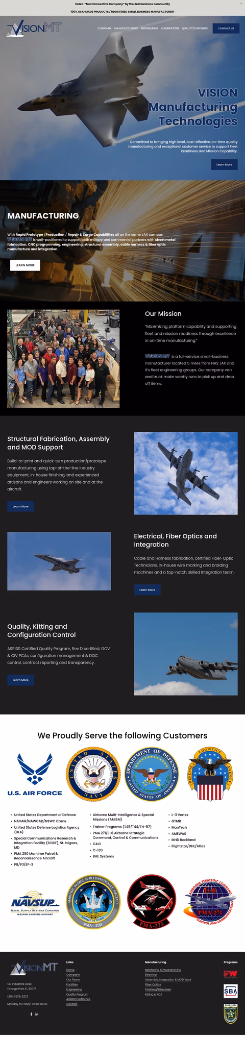 Vision-Manufacturing-Technologies Homepage 1440px