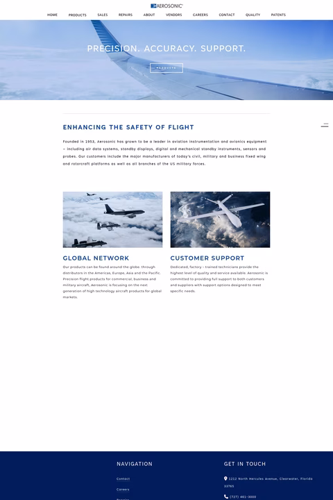 Aerosonic Homepage 1440px