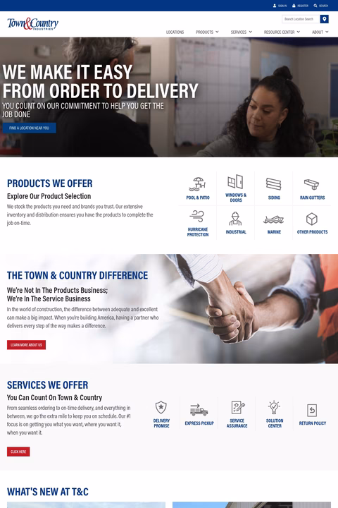 Town-Country-Industries Homepage 1440px