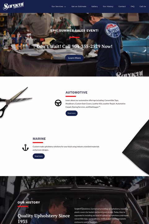 Sargent-Upholstery Homepage 1440px